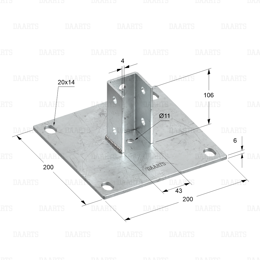 с размерами фланец седельный DS MQL 41х200х200